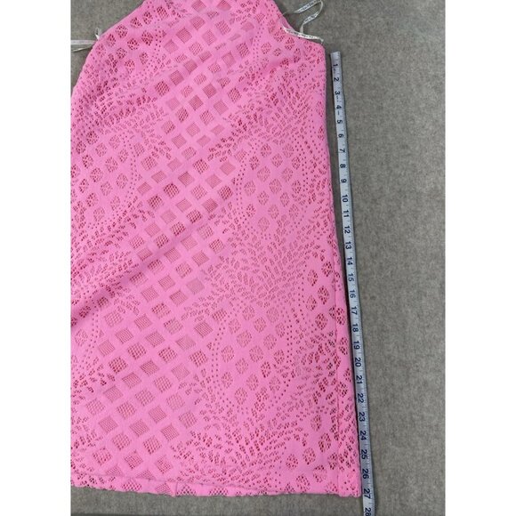 Lilly Pulitzer Halter Swing Mini Dress Lace Hot Pink Lined Size Small - Picture 14 of 15